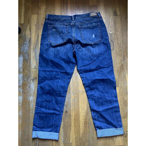 DARK BLUE, RIPPED AEROPASTALE "BOYFRIEND" JEANS-BNWT (SIZE 8) - Picture 2 of 4